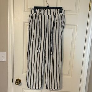 Ambiance Black and White Striped Joggers